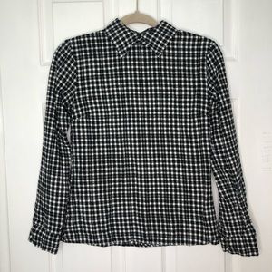 Reformation Upcycled Flannel Shirt Gingham Collar